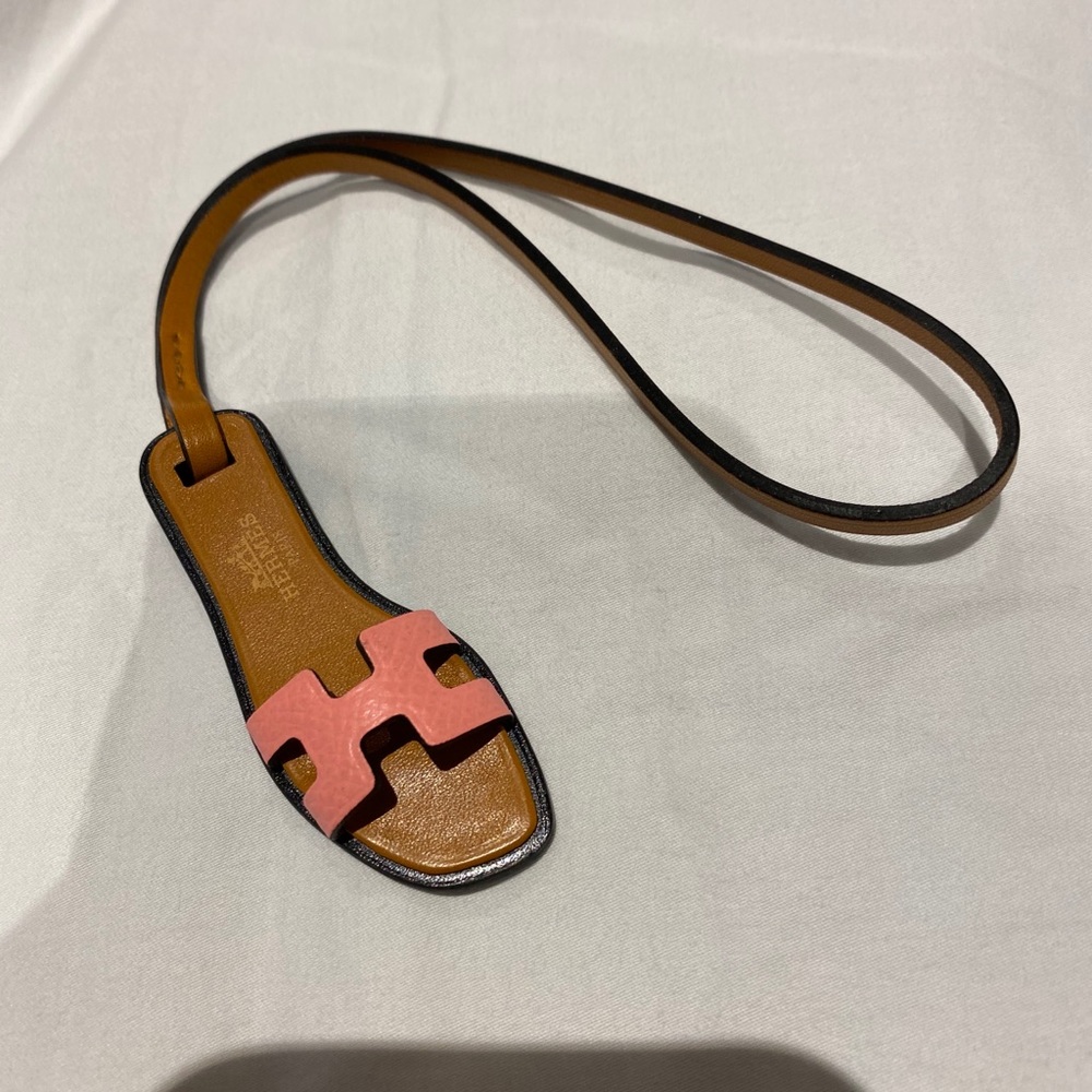 Hermès Oran Nano Bag Charm in Rose Confetti. NEW